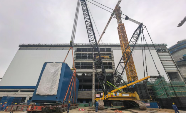 中核機械工程昌江核電凝汽器殼體下部模塊吊裝?圓滿收官